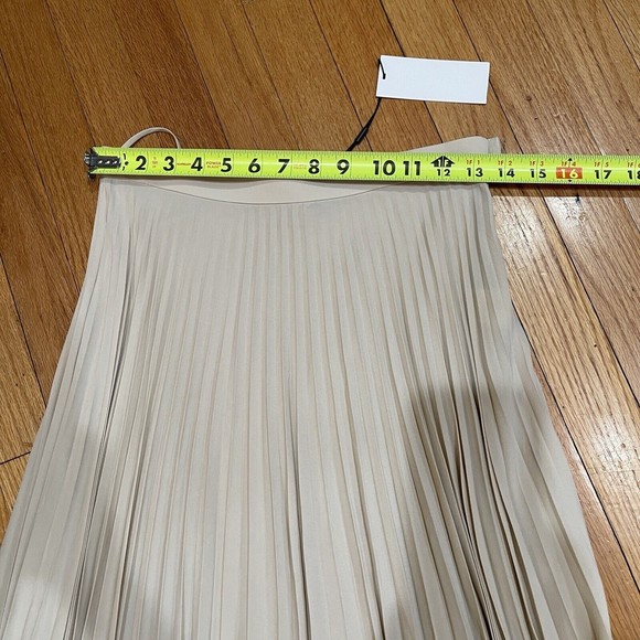 Helmut Lang Pleated Chiffon Midi Skirt Womens Size 2 High Waist  Oyster NEW - Picture 7 of 13